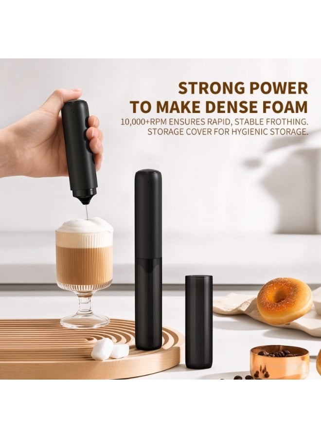 Panvil Rechargeable Milk Frother with Cover – USB Electric Handheld Frother Wand, Automatic Foam Maker for Coffee, Cappuccino, Latte, Hot Chocolate, Matcha & Egg Mixing - Image 2