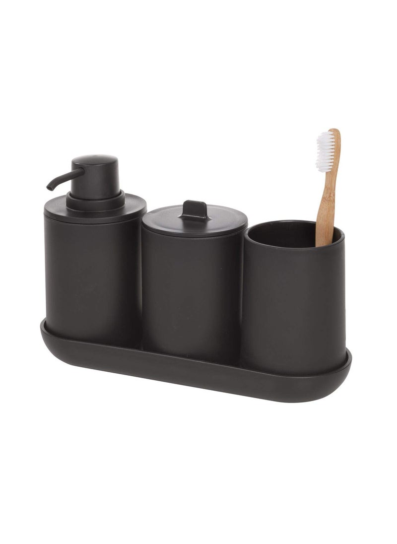 InterDesign iDesign 28737ES Cade 4-Piece Bathroom Accessory Set, Matte Black, 24.5 cm x 8.9 cm x 16.2 cm  - Image 4