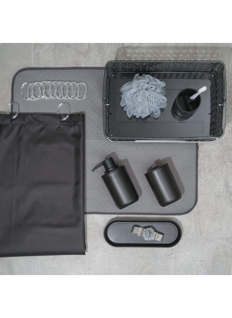 InterDesign iDesign 28737ES Cade 4-Piece Bathroom Accessory Set, Matte Black, 24.5 cm x 8.9 cm x 16.2 cm  - Image 3