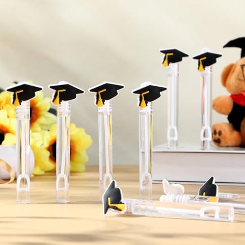 Silipull 48 Pcs 42 Mini Bubble Wands Bubbles Party Favors Birthday Party Supplies Favor Decorations for Gift Back to School Goodie Bag Contains LiquidGraduation Hats - Image 5