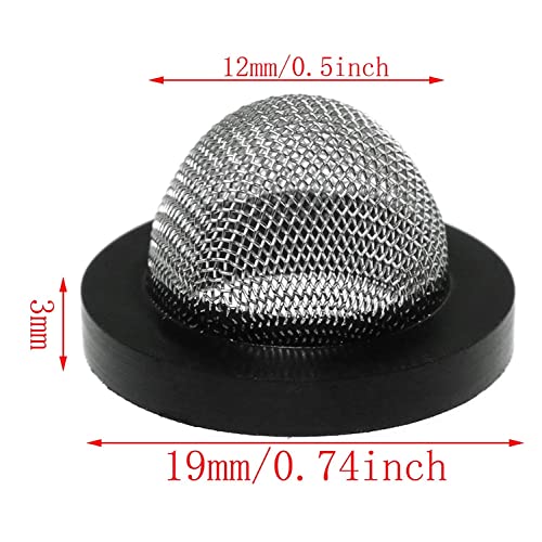 SQXBK Hose Filter Net 20PCS Seal O Ring Hose Rubber Washers Gaskets with 304 Stainless Steel 60 Filter Screen for 1/2 Inch Shower Head - Image 4