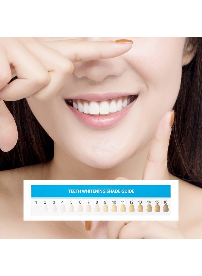 Framendino , 20 Pack Teeth Whitening Shade Guide Paper Tooth Bleaching Chart for Household Oral Care - Image 2