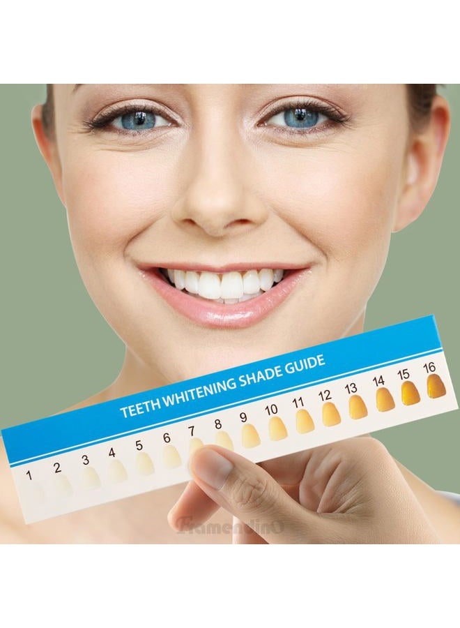 Framendino , 20 Pack Teeth Whitening Shade Guide Paper Tooth Bleaching Chart for Household Oral Care - Image 3