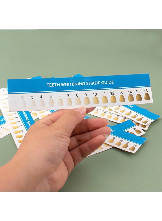 Framendino , 20 Pack Teeth Whitening Shade Guide Paper Tooth Bleaching Chart for Household Oral Care - Image 5