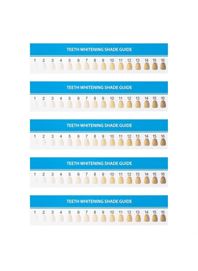 Framendino , 20 Pack Teeth Whitening Shade Guide Paper Tooth Bleaching Chart for Household Oral Care - Image 1