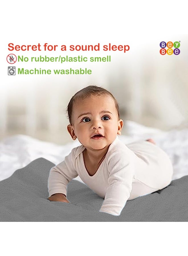 باي بي ملاءة سرير الأطفال حديثي الولادة BeyBee Instadry المضادة للتكتل، مصنوعة من الصوف، فائقة الامتصاص وسريعة الجفاف، وواقية للمرتبة، قابلة لإعادة الاستخدام ومقاومة للماء، عبوة كبيرة من قطعتين (140 × 100 سم، رمادي) - Image 2