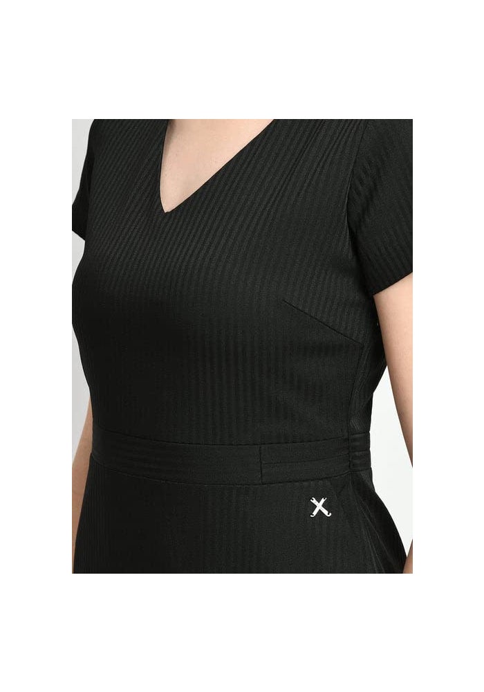 Exude Black Midi Dress for Women - Image 4