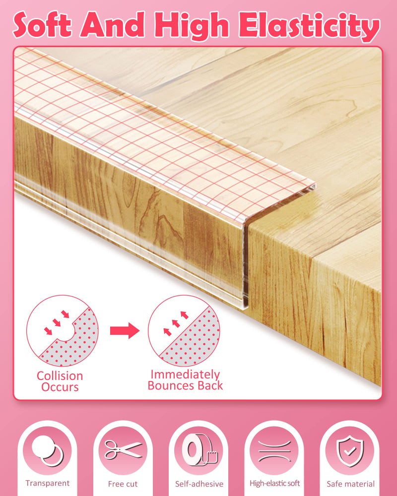Loiion Baby Proofing, Clear Edge Protector Strip, Soft Corner Protectors for Kids, Baby Child Safety Corner Guards for Furniture Against Sharp Corners for Tables, Drawers, Sink, Wall 1.2in x 16.4ft - Image 4