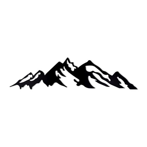 WEHUKOR Mountain Metal Wall Hanging Arts Home Decor, Durable, Good ambience Metal Wall Art for Bedroom,Living Room,Drawing Room,Hotel,Office,Home Garden (23.7 inch x 6 inch, Black) - Image 1