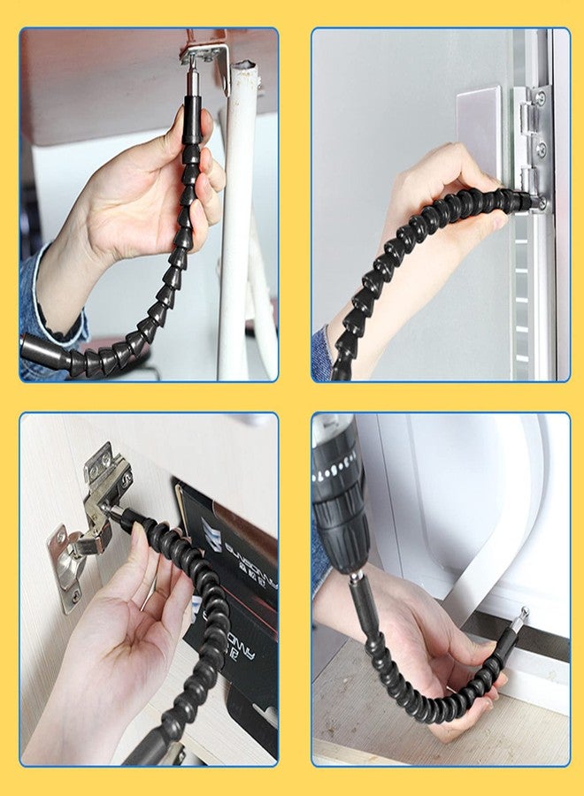 Jamiikury حامل مثقاب بزاوية قائمة 105 درجة من Jamiikury Silver، ومفك سداسي بقطر 1/4 بوصة، ومجموعة رؤوس تمديد مرنة للزاوية لمفكات البراغي والمثقاب - Image 4