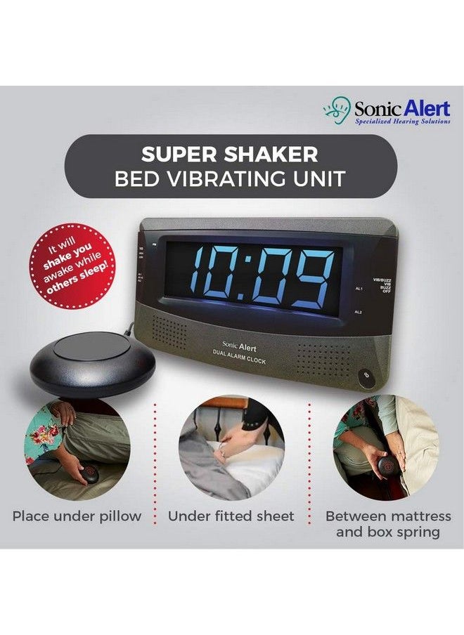 Sonic Alert - Dual Extra Loud Alarm Clock With Bed Shaker ; Sonic Boom Vibrating Alarm Clock For Heavy Sleepers Battery Backup ; Wake With A Shake - Image 1