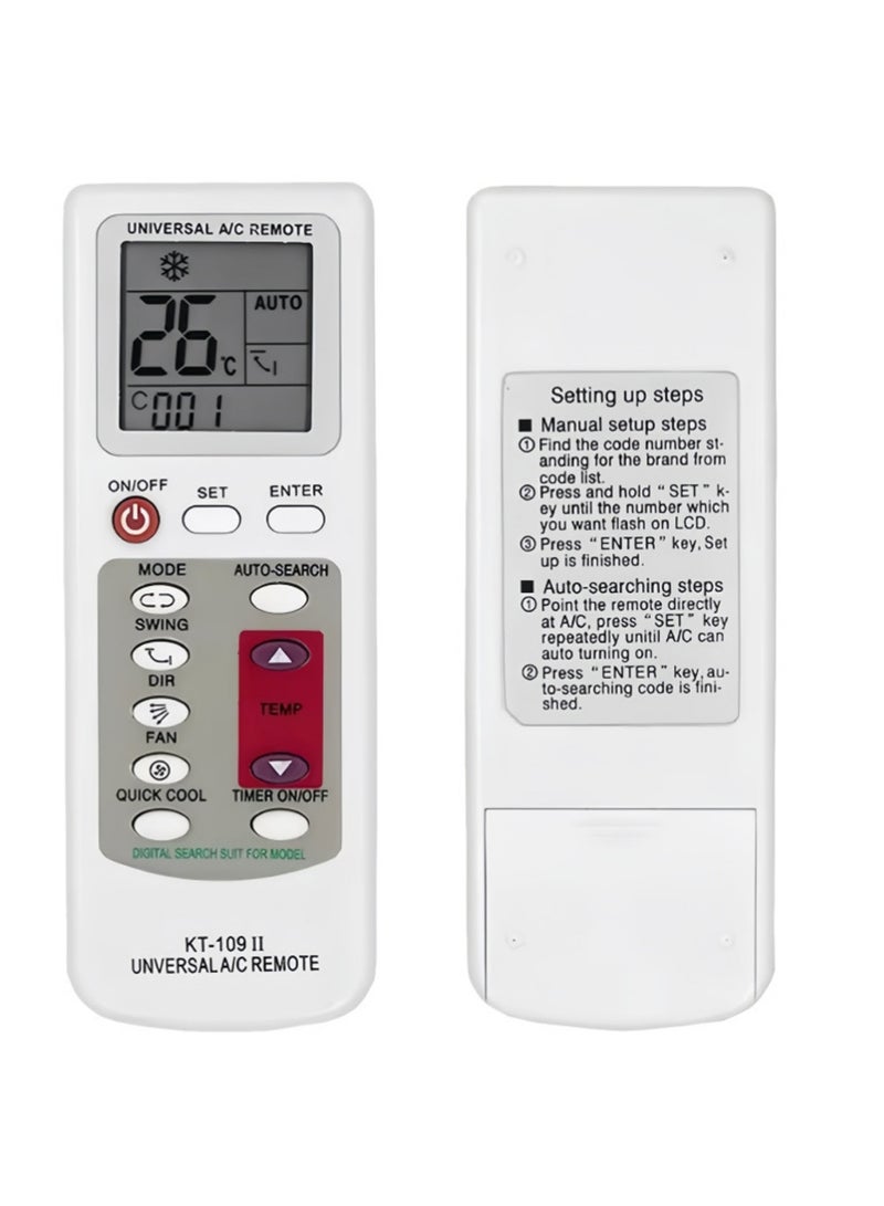 يوجي 2PCS عالمية KT 109 AC التحكم عن بعد مكيف الهواء الذكي عن بعد لجميع العلامات التجارية AC - Image 2