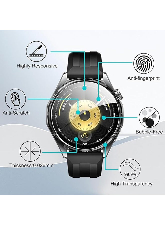 4 Pcs Tempered Glass Screen Protector for Huawei Watch GT 6 41 mm, Waterproof Tempered Glass Film, 9H Screen Protector HD Anti-Scratch Screen Protector, Shatterproof, Bubble-Free Screen - Image 3