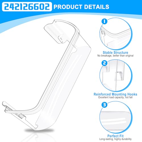 Alvar [2 PACK] UPGRADED 242126602 Refrigerator Door Bin Shelf Replacement For Frigidaire Door Shelf Replacement -LFSS2612TF0 LFSS2612TF4 Frigidaire Door Bin Bottom Shelf Parts 2421266 PS12364199 Shelves - Image 4