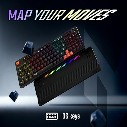 acer Nitro G Wired Mechanical Gaming Keyboard | 98% Layout with Multifunction Knob | Red Switches | RGB Flowing Light | Gasket Structure | 96 Keys | Mixed-Color Key Glow | 50M Switch Life - Image 3