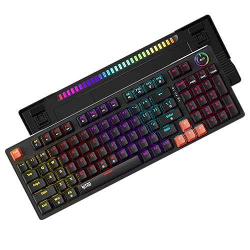 acer Nitro G Wired Mechanical Gaming Keyboard | 98% Layout with Multifunction Knob | Red Switches | RGB Flowing Light | Gasket Structure | 96 Keys | Mixed-Color Key Glow | 50M Switch Life - Image 1
