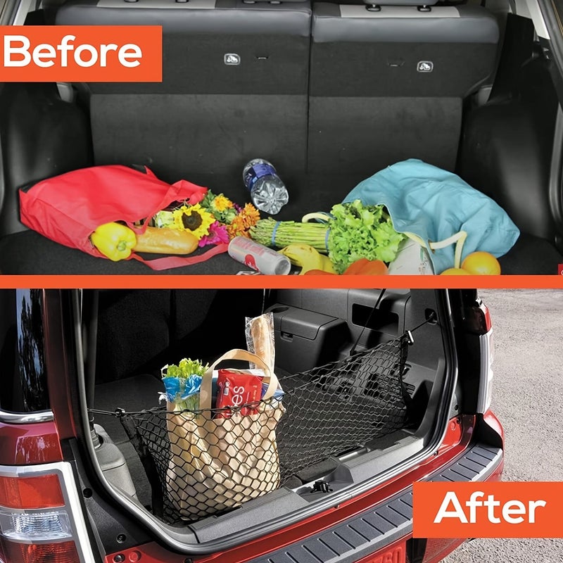 Black Nylon Cargo Net With Hooks For Cars And Suvs Durable Mesh Organizer For Vehicle Trunk Rear Seat Storage Solution - Image 5