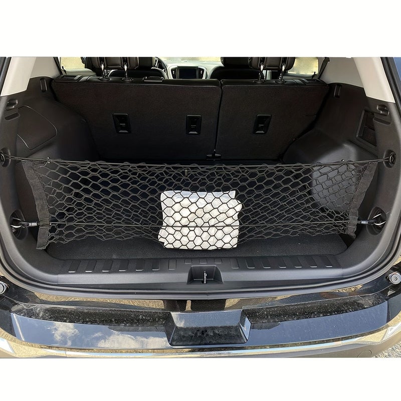 Black Nylon Cargo Net With Hooks For Cars And Suvs Durable Mesh Organizer For Vehicle Trunk Rear Seat Storage Solution - Image 4