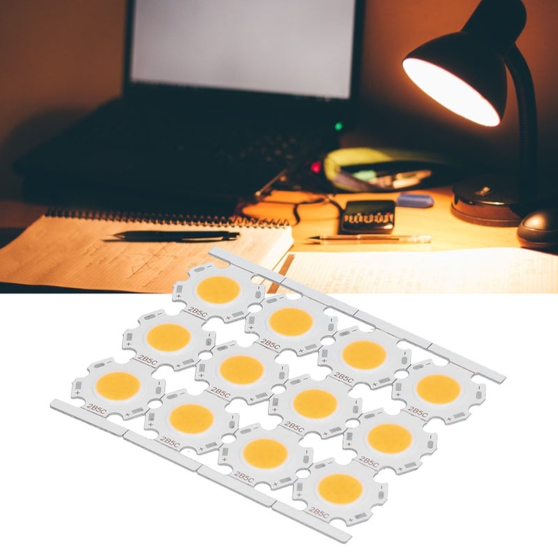 12 قطعة من مكونات إصدارات ضوء COB مع رقائق LED 5 واط 15-17 فولت لمصباحي الإضاءة المباشرة المعدلة بأنفسك والمصباح السقفي - ضوء دافئ - Image 3