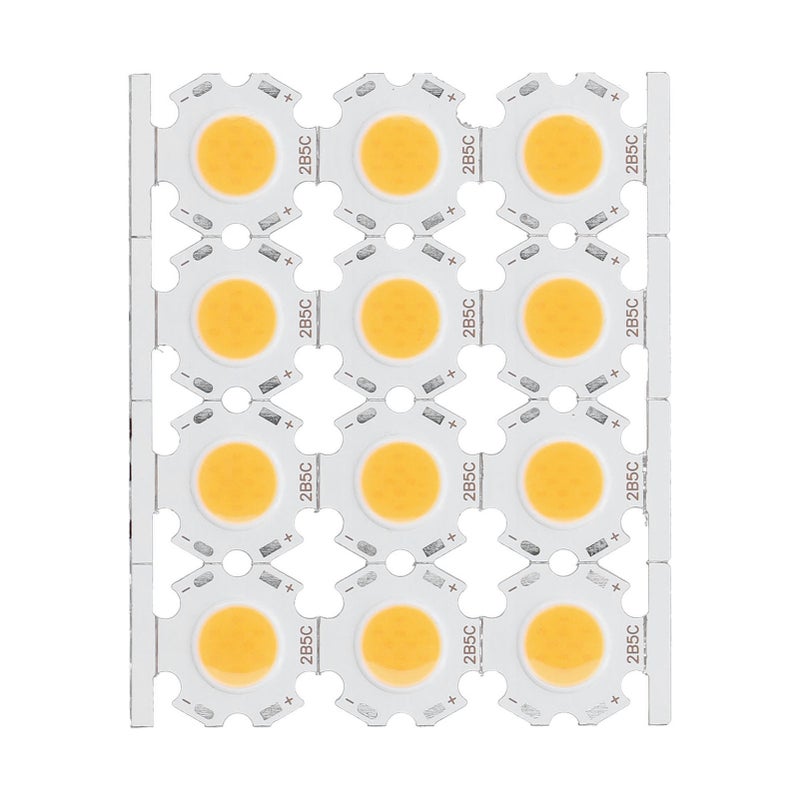 12 قطعة من مكونات إصدارات ضوء COB مع رقائق LED 5 واط 15-17 فولت لمصباحي الإضاءة المباشرة المعدلة بأنفسك والمصباح السقفي - ضوء دافئ - Image 4