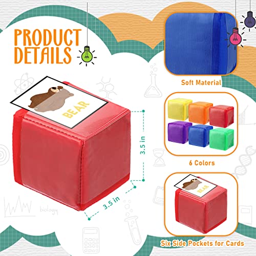 Yilloog 12 Pcs 315 Inch DIY Photo Pocket Dice Large Clear Foam Dice Playing Cubes Set 6 Sided Stacking Blocks Cubes Solid Color - Image 5