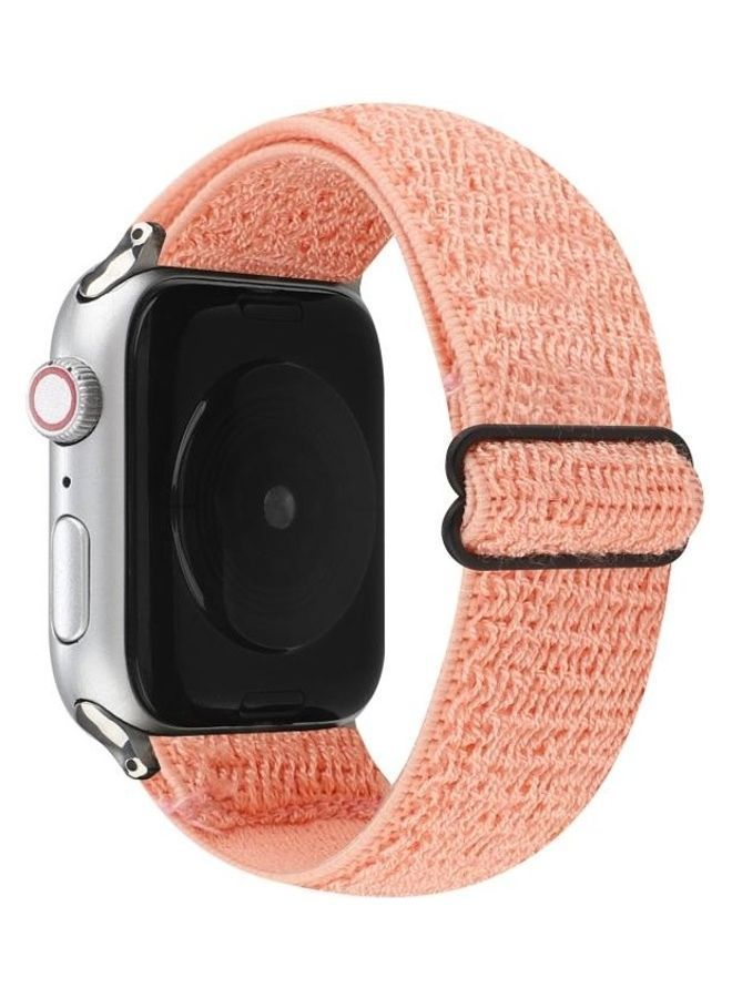 NIBEMINENT Solid Colour Nylon Watchband For Apple Watch Series 1/2/3/4/5/6/7/SE 42-44-45mm Pink - Image 1