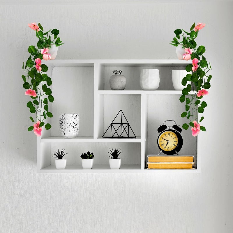 fancymart Pack of 2 Artificial Flower Vine Plants Falling with Small Size Pot - Natural Touch & Feel Home Décor - Perfect for Home and Office Decoration - Size 45 CM (8165), Plastic - Image 5