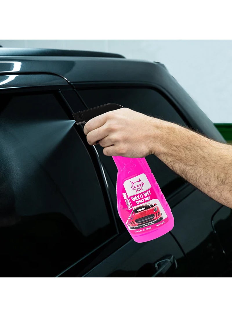 SWORD PRO Wax It Wet Spray Wax ,Spray Wax On Wet Car And Dry To An Instant Shine SW-705