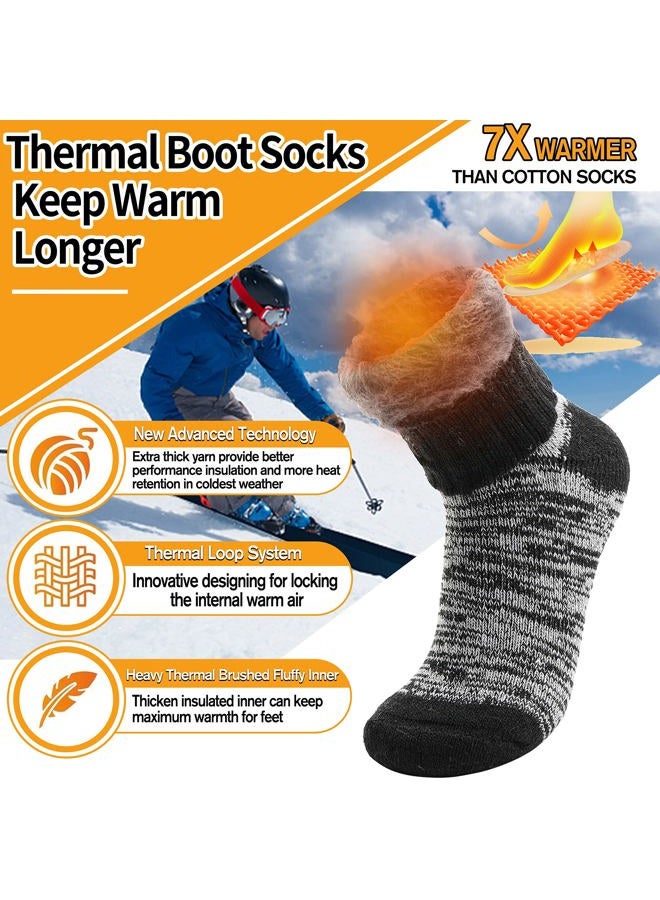 Welwoos 3 Pairs Warm Thermal Socks for Women & Men Winter Ski Thick Boot Insulated Socks for Cold Weather, Black, L - Image 3