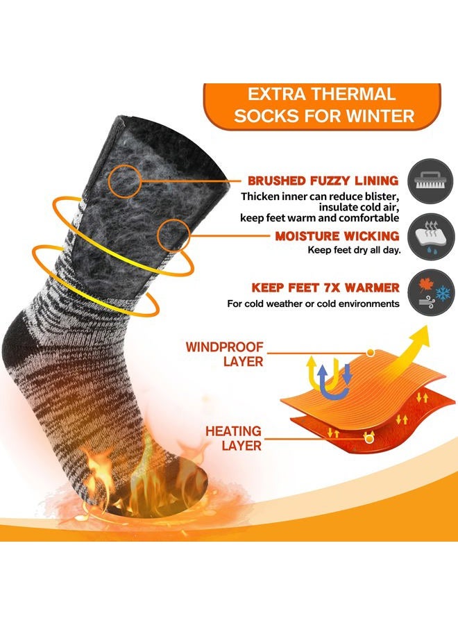 Welwoos 3 Pairs Warm Thermal Socks for Women & Men Winter Ski Thick Boot Insulated Socks for Cold Weather, Black, L - Image 4