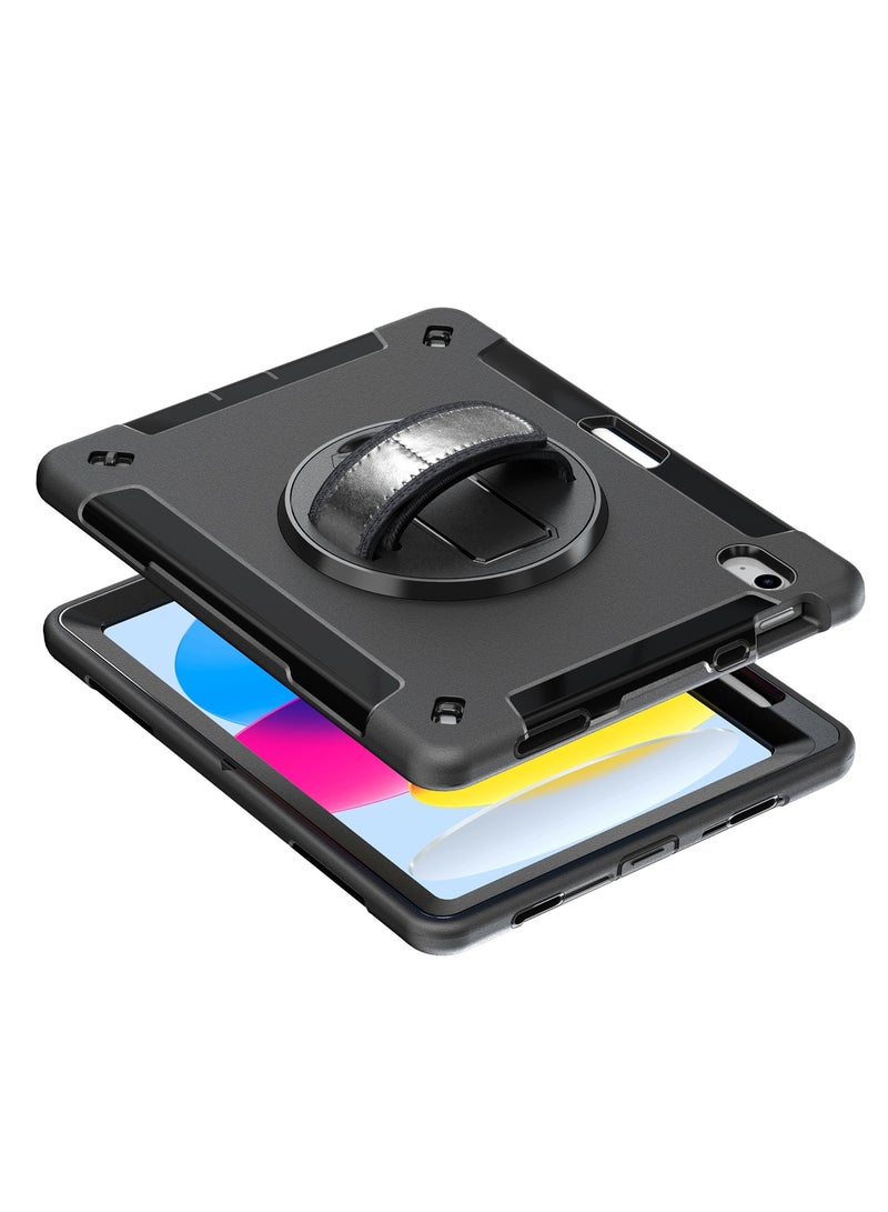 Cat - Cot حافظة مضادة للصدمات لجهاز iPad الجيل العاشر مع قاعدة دوارة 360°، حزام يد وحماية للكاميرا - Image 3