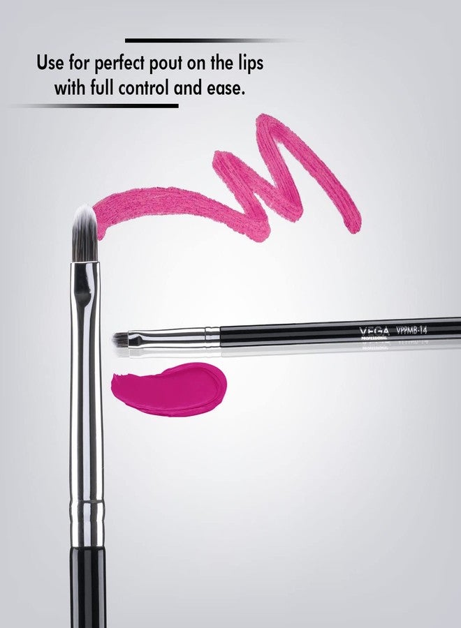 فرشاة الشفاه الدقيقة من فيجا بروفيشنال، شعيرات ناعمة، حلقة نحاسية، مقبض خشبي، (VPPMB-14) - Image 5