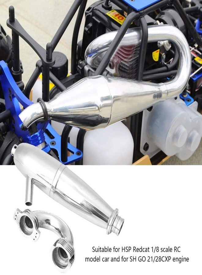 Dilwe RC Car Exhaust Pipe, Aluminium Alloy Dual Exhaust Joint Tube for HSP Redcat 1/8 RC Car/SH 21/28CXP Engine RC Model Upgrade Part Accessory - Image 3