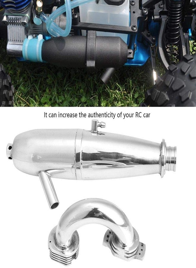 Dilwe RC Car Exhaust Pipe, Aluminium Alloy Dual Exhaust Joint Tube for HSP Redcat 1/8 RC Car/SH 21/28CXP Engine RC Model Upgrade Part Accessory - Image 4