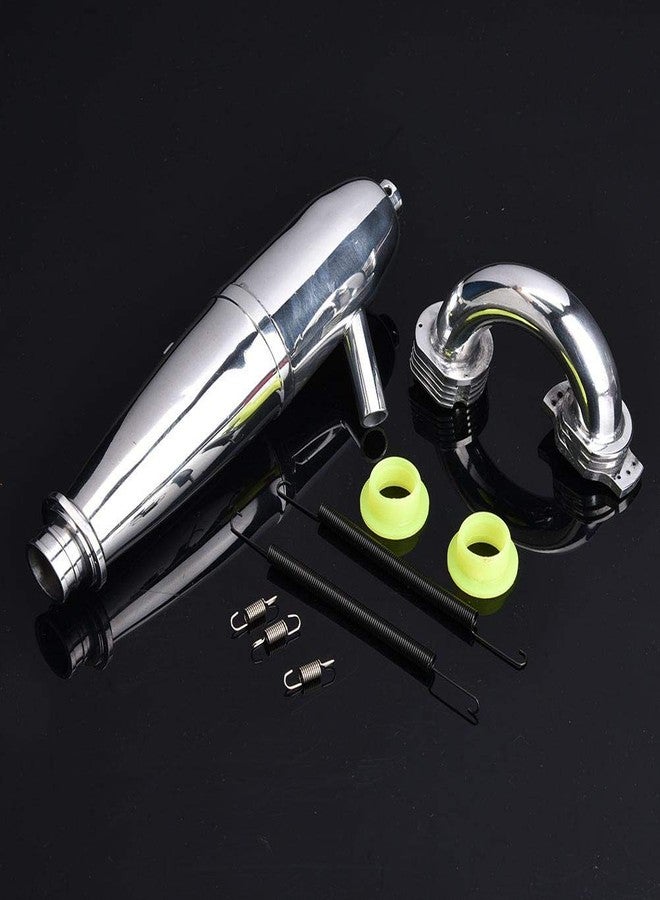 Dilwe RC Car Exhaust Pipe, Aluminium Alloy Dual Exhaust Joint Tube for HSP Redcat 1/8 RC Car/SH 21/28CXP Engine RC Model Upgrade Part Accessory - Image 2