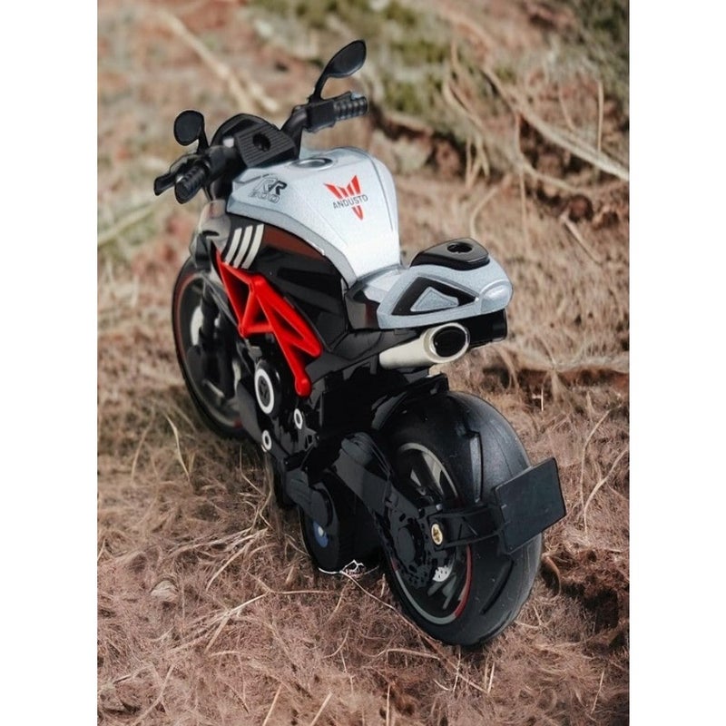 PLUSPOINT Diecast Motorcycle Toy Bike Scale Model Pull Back Vehicles Alloy Simulation Superbike Alloy Tank, Look Alike Models Also for Car Dashboard,,Adult - Image 4