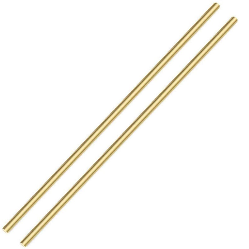 PGCOKO 2PCS 9.5mm Solid Round Brass Rod Lathe Bar Stock Kit for DIY Craft Tool, 3/8 inch in Diameter 12 inch in Length - Image 1