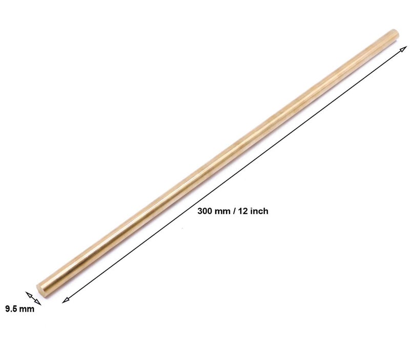 PGCOKO 2PCS 9.5mm Solid Round Brass Rod Lathe Bar Stock Kit for DIY Craft Tool, 3/8 inch in Diameter 12 inch in Length - Image 2
