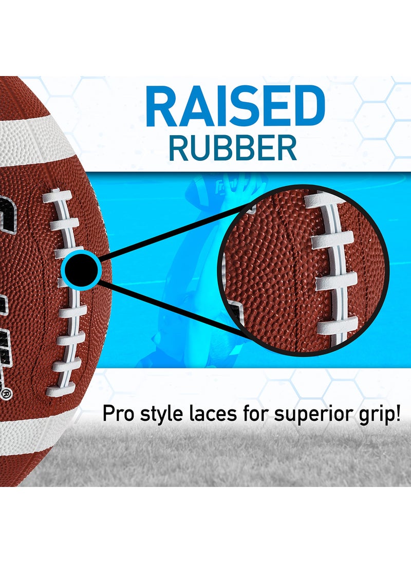 Franklin Sports Franklin Sports Junior Football - Grip-Rite 100 - Kids Junior Size - Youth - Durable Outdoor Rubber Football - Classic Brown  - Image 4