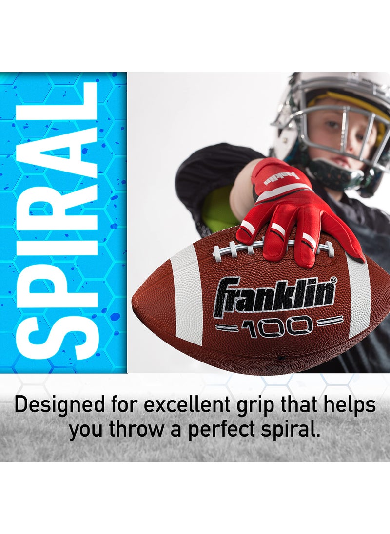 Franklin Sports Franklin Sports Junior Football - Grip-Rite 100 - Kids Junior Size - Youth - Durable Outdoor Rubber Football - Classic Brown  - Image 5