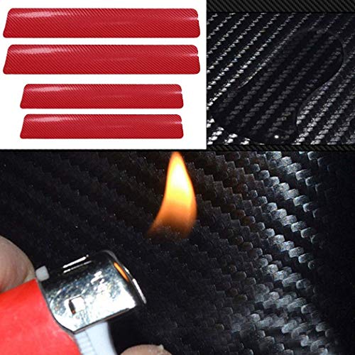 Vadda 4pcs Carbon Fibre Sticker Car Door Sill Scuff Guard, Welcome Pedal Protect, Anti-Kick Scratch for Cars Doors (Red) - Image 3