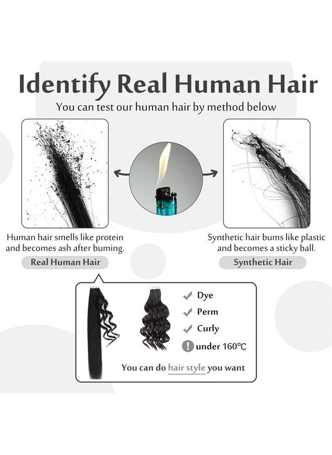 Full Shine 22 Inch Balayage Tape in Hair Extensions Human Hair Color 1B Off Black Fading to Ash Blonde 18 Seamless Skin Weft Hair 50 Gram 20 Pieces Ombre Hair Tape in 