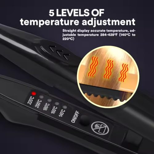 Ktein Mini Flat Iron for Short Hair, Pixie Cut, Bangs, Beard & Wavy Styling | 2-in-1 Ceramic Pencil Hair Straightener for Men & Women | 5 Temp Settings | Fast Heating | Anti-Scald Design - Image 3