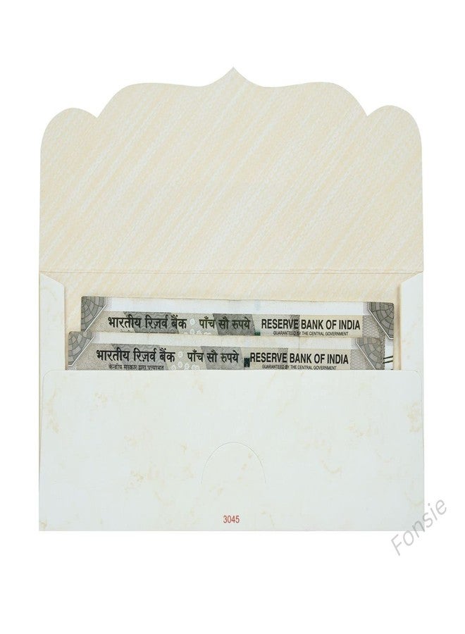 Fonsie offwhite round art design pack of 30pcs cash envelopes for gifting money on wedding gift, baby shower gift, shagun, family gatherings with name space. - Image 4