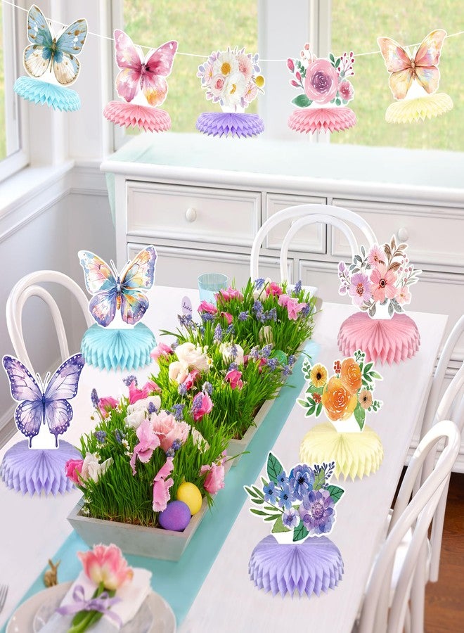 UNIIDECO 10PCS Butterfly Centerpieces for Tables Butterfly Flower Honeycomb Table Toppers for Baby Shower Girls Birthday Gender Reveal Spring Tea Party Mother's Day Easter Decor - Image 4