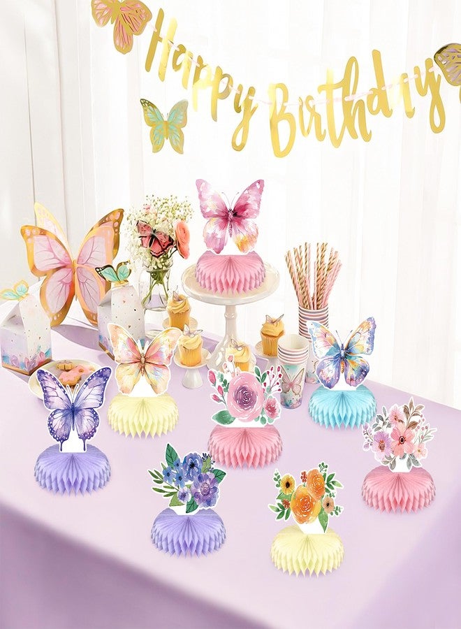 UNIIDECO 10PCS Butterfly Centerpieces for Tables Butterfly Flower Honeycomb Table Toppers for Baby Shower Girls Birthday Gender Reveal Spring Tea Party Mother's Day Easter Decor - Image 3