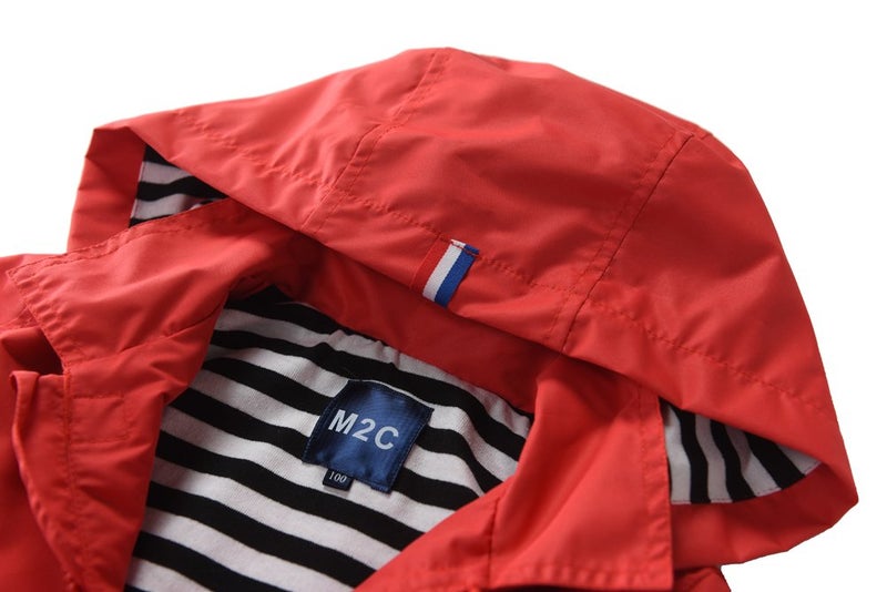 M2C Boys Girls Cotton Lined Rain Jacket Waterproof Light Windbreaker 4-5 Red - Image 4
