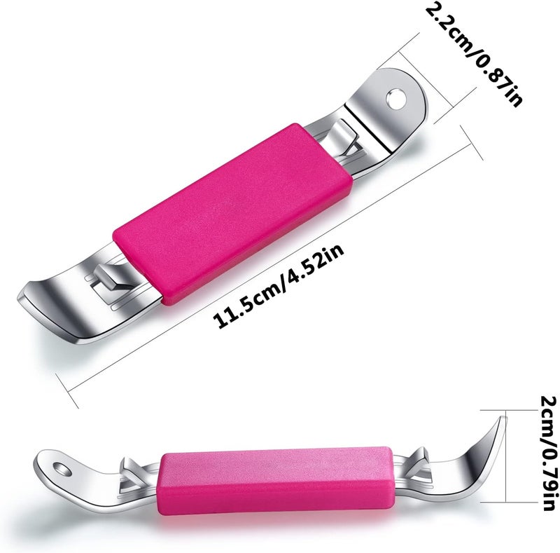HANCELANT 3 Pieces Magnetic Bottle Openers Can Opener Classic Beer Opener Stainless Steel Small Bottle Opener Can Tapper with Magnet for Camping and Traveling (Fuchsia) - Image 3