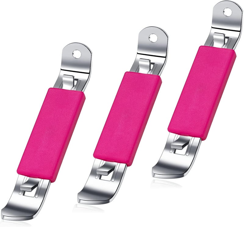 HANCELANT 3 Pieces Magnetic Bottle Openers Can Opener Classic Beer Opener Stainless Steel Small Bottle Opener Can Tapper with Magnet for Camping and Traveling (Fuchsia) - Image 1