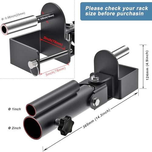 Kipika T Bar Row Landmine Attachment for 3" x 3" Power Rack - Heavy Duty T-Bar Row Platform with Swivel Suitable for 1" Standard Barbell Bar and 2" Olympic Bars - Ideal for Home Gym Workouts - Image 5